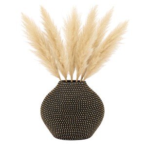 Vaso in Ceramica Moderno con Perline Nero e Oro, Vaso Decorativo per Fiori per Soggiorno, Camera da Letto, Ufficio, Arredamento Casa - Product Image 2