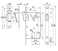 BBDHOME Serrure à mortaise magnétique silencieuse moderne 8550 9050 pour porte intérieure en fer et zinc WPC, corps de serrure antivol à clé