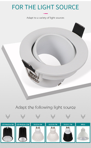 Angle Adjust Gu10 Round <b>Led</b> Downlight Frame Holder Hole 75mm <b>LED</b> MR16 Spotlight Housing Cover - Product Image 3