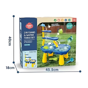 Nuevos juguetes de verano al aire libre 2 en 1 mesa de agua para niños niñas agua y arena actividad sensorial juego 2 niveles duchas de lluvia mesa de agua - Product Image 3