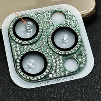 Nouveau protecteur d'objectif d'appareil photo en verre trempé 3D Radian Diamond Glitter anti-rayures, dureté 9H, pour 15 14 13 11 16 Pro Max