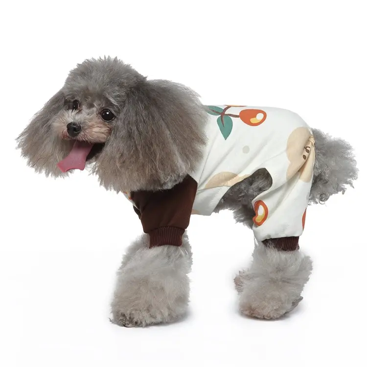 素敵な犬のパジャマオールシーズンペット服4本足犬全体卸売暖かい柔らかい冬のペット服小型犬用
