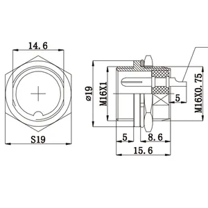 Gx12 Gx16 Không Thấm Nước Hàng Không Cắm Ổ Cắm Dây Cáp Kết Nối 2/3/4/5/6/7/8/9/10 Pins Butt Doanh Không Khí Cắm Dây Điện" - Product Image 5
