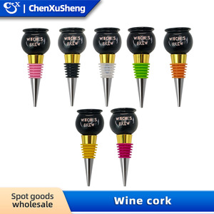 Christmas Wine Stoppers Zinc Alloy Bottle Stopper With Cork And Metal Cap For Red Wine Whiskey Bar Accessories - Product Image 4