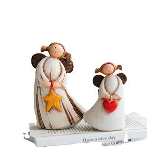 Figura Decorativa de Resina Hecha a Mano con Diseño de Niña Ángel con Trenza Pequeña, Estilo Campestre Americano, Ideal para Regalo de <span class=keywords><strong>Mejor</strong></span> Amigo o Pareja - Product Image 5