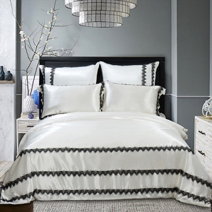 Hotel <strong>Printed</strong> Bedsheet Duvet Cover Satin Silk Bed Sheet - Product Image 1