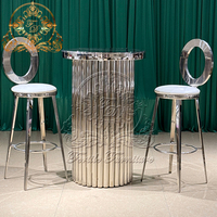 Tables de banquet rondes modernes en métal pour événements de mariage et cocktails