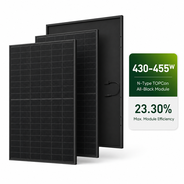 High Efficiency All Black 108 Cells 400W 455W 465W 500W Monocrystalline N-Type Topcon Solar Panel for Solar Farm Use