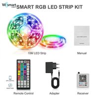 Kit de Tira de Luces LED RGB Inteligente 5050 de 12V/24V, 60 LED, Control Remoto por WiFi con App Tuya, Cambio de Color para Hogar y Hotel