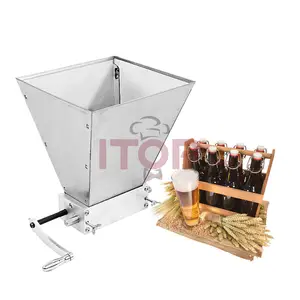 ITOP 1L Pembuat Bir Gandum Penghancur 2 Roller Grain Mill Homebrew Stainless Steel SS304 Barley Crusher Mill