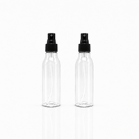 Flacon pulvérisateur transparent en PET durable de 150 ml (5 oz) avec pulvérisateur fin noir, rechargeable, pour voyage, pour soins de la peau et tonique
