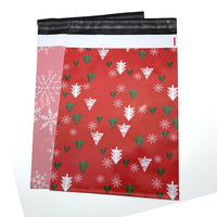 Enveloppe en poly rose avec motifs OEM, emballage de courrier en plastique pour la livraison de courrier, sac cadeau pour noël, 10x13, 50 pièces