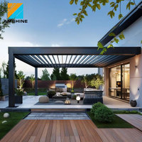 Pergola bioclimatique en aluminium de qualité supérieure, toit à lames orientables motorisé, gazebo imperméable, couverture de patio extérieur pour jardin