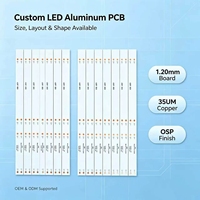 Circuit imprimé en aluminium personnalisé pour LED, substrat en aluminium, épaisseur 1,2 mm, cuivre 35 μm, revêtement OSP, pour bande lumineuse LED