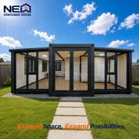 Maison en verre de luxe, design extensible, pour complexe hôtelier panoramique en Australie, maison préfabriquée modulaire de 20 pieds avec équipements électriques SAA
