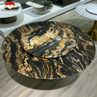 Table basse en granit noir poli motif vigne dorée, design moderne, pour comptoir de cuisine et table à manger