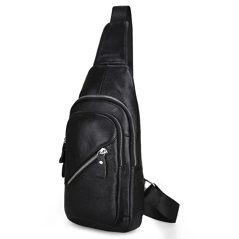 Retro black brown leather men business crossbody bag backpack custom messenger bags for men