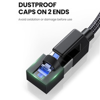 Kabel Ethernet CAT 8 Kecepatan Tinggi Jalinan 40Gbps 2000Mhz Kabel Jaringan Lan RJ45 Terlindung Dalam Ruangan untuk Router PC PS5 Modem