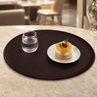 Plateau de service rond en plastique PP pour serveurs, restaurant, bar, café, hôtel, usage commercial, antidérapant
