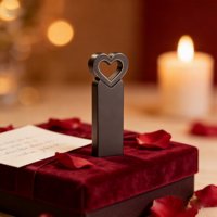 Clé USB en métal en forme de cœur avec logo personnalisé 2.0 4 Go/8 Go/16 Go/32 Go avec boîte cadeau