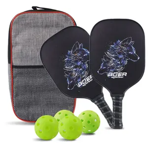 Pickleball conjunto de 2 raquetes de pickleball, 4 bolas, 1 saco de pickleball