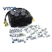 Kit de test de pression hydraulique pour excavatrice, 5 manomètres, 5 tuyaux de test, 14 raccords en T, 13 connecteurs, outil de diagnostic
