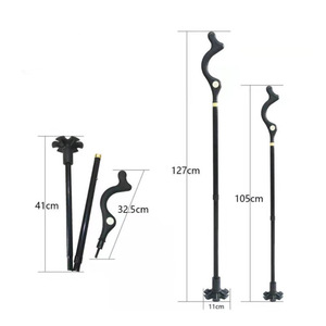 Canne pliante en forme de tête de lapin, 105-127cm, télescopique, portable, en alliage d'aluminium, pour personnes âgées, aide à la randonnée et au trekking - Product Image 2