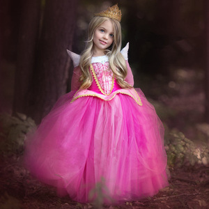 Vestido de Princesa Aurora de Manga Larga para Niñas, Disfraz de <span class=keywords><strong>Bella</strong></span> Durmiente para Cumpleaños, Halloween <span class=keywords><strong>y</strong></span> Cosplay - Product Image 4