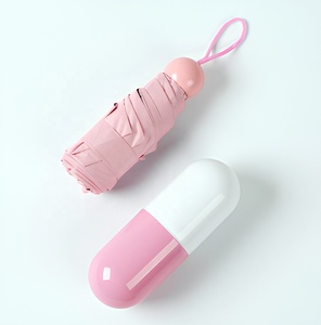 Paraguas <span class=keywords><strong>Plegable</strong></span> de 5 Secciones con Mango de Plástico de Poliéster en Forma de Mini Cápsula, Apertura Manual, Diseño Clásico, Resistente a la Lluvia, Amarillo, <span class=keywords><strong>para</strong></span> Bodas - Product Image 1