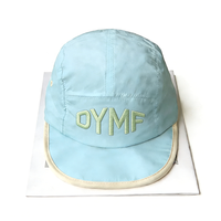 Casquette de camping à 5 panneaux en nylon léger, séchage rapide, respirante, réglable avec cordon de serrage, bloc de couleur, protection UV, chapeau de soleil d'extérieur