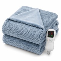 Couverture chauffante en jacquard Sherpa, taille Super Queen, 110V, 6 réglages de chaleur, chauffage rapide, protection contre la surchauffe, certifiée ETL