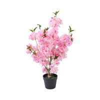 Pohon Bunga Sakura Buatan Warna Pink, Bunga Sakura Palsu 80cm 2.6ft untuk Dekorasi Latar Belakang Studio Fotografi Pernikahan di Dalam Ruangan