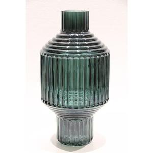 European-style Vertical Pattern <b>Glass</b> Vase with a Large Belly - Product Image 2
