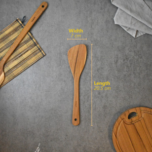 OEM Natural Eco Friendly Kaira Teak Wood Spatula Sustainable Food Safe No <b>Paint</b> and Varnish Halal Customized Wood Turner Spoon - Product Image 6