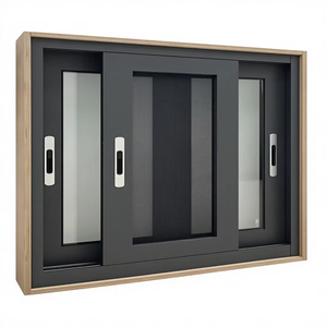 Fenêtres et portes en aluminium à profil <span class=keywords><strong>mince</strong></span> en alliage d'aluminium noir, résistantes aux ouragans, fenêtre à battant haute résistance aux impacts pour les États-Unis - Product Image 1