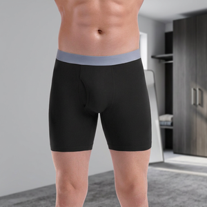 Cotton Boxer <b>Briefs</b> <b>Mens</b> Mid European American Style Breathable Comfortable Knitted Underwear Casual Daily Wear Custom Waist - Product Image 2