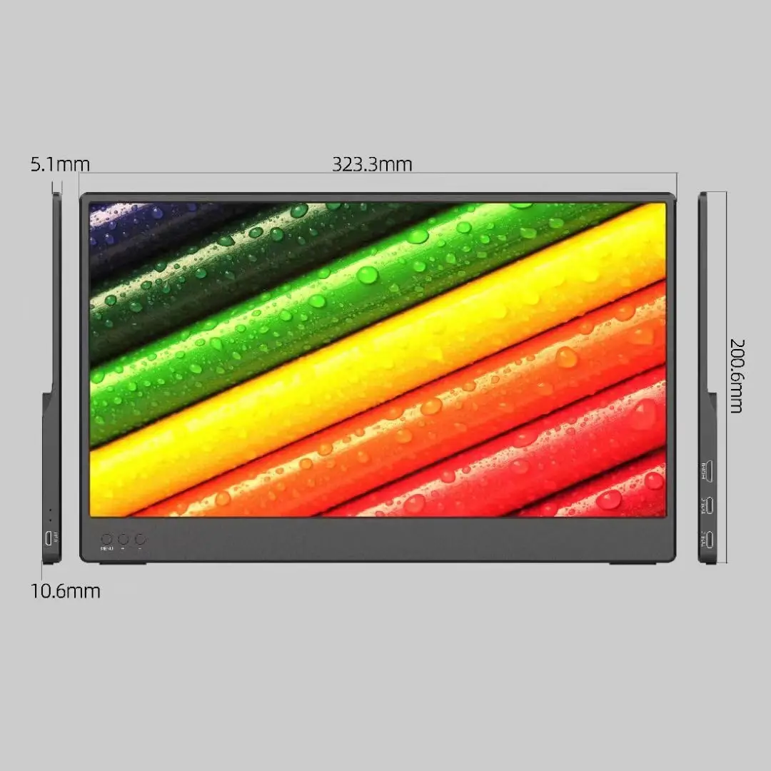 Super thin 15.6" 4k IPS Screen FHD Portable LED display laptop Computer 15.6 inch Monitor With plastic