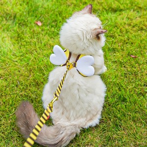Ensemble laisse et harnais pour chien en polyester, motif abeille de dessin animé, réglable, équipement de promenade en extérieur pour petits chiens, accessoires pour animaux de compagnie - Product Image 4