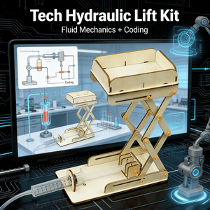 Table élévatrice hydraulique DIY - Expériences, inventions, technologie STEAM, petits projets, modèles scientifiques pour les écoles primaires et secondaires - Product Image 1