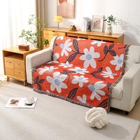 Jeté de pique-nique et tapisserie tissée jacquard florale moderne personnalisable avec logo pour le camping et les activités de plein air