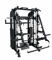 Máquina Smith Comercial Todo en Uno, Entrenador Funcional, Power Rack, Equipo Multigimnasio con Sistema de Poleas de Doble Cable