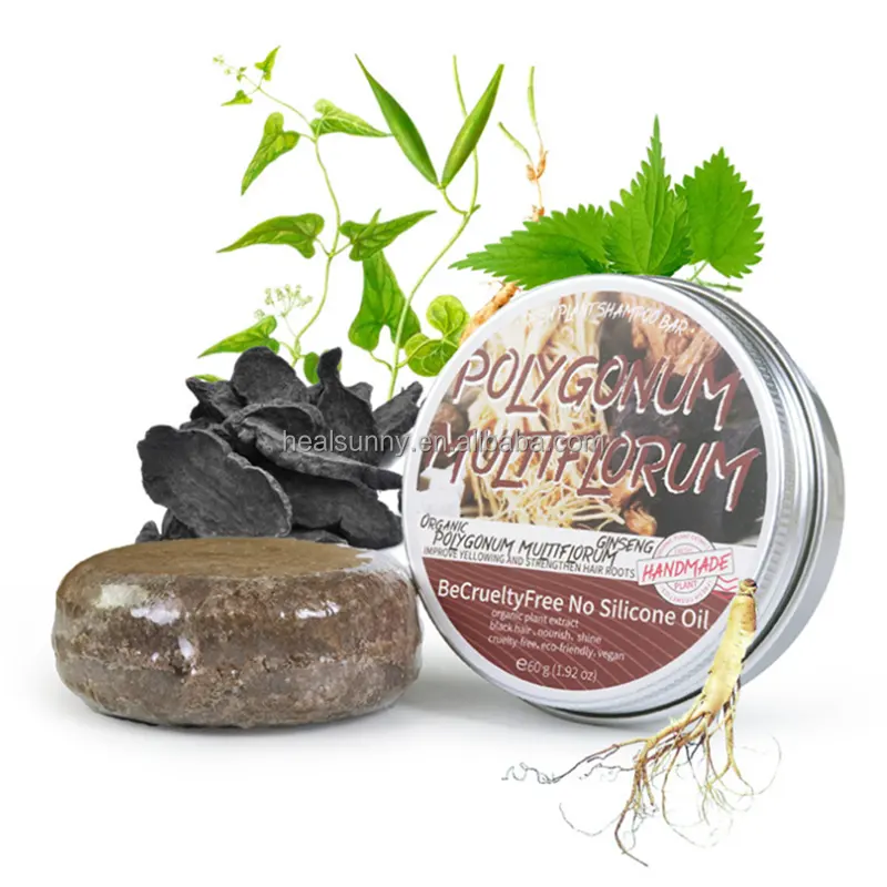 Groothandel Organische Natuurlijke Kruiden Shampoo Bar Haar Beschadigd Reparatie Zwart Haar Polygonum Effen Haar Shampoo Zeep