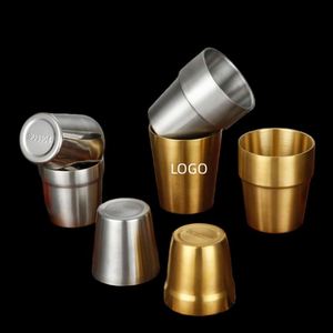 Custom Logo Drinking Cup Travel Outdoor Camping Double Wall <b>Stackable</b> Stainless Steel Coffee <b>Mugs</b> - Product Image 1