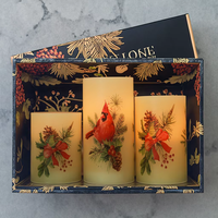 Set Lilin Pilar LED 3 Buah - Baterai, Ramah Lingkungan, Laris untuk Pernikahan & Liburan