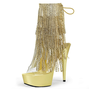 รองเท้าบูทสั้นส้นสูง 6 นิ้ว สำหรับใส่ในไนต์คลับ ประดับคริสตัล เหมาะสำหรับนักเต้นโพลแดนซ์ แบบเปิดนิ้วเท้า สูง 15 ซม. - Product Image 5