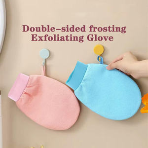 Gant de gommage corporel personnalisé en rayonne viscose, exfoliant, type soie turque - Product Image 4