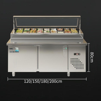 Table de préparation réfrigérée de haute qualité pour sandwichs, table de préparation commerciale pour pizzas, comptoir réfrigéré pour salades