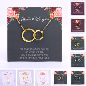 Collar de joyería con dos círculos entrelazados para el día de la madre, hija, abuela, madre, abuela - Product Image 5