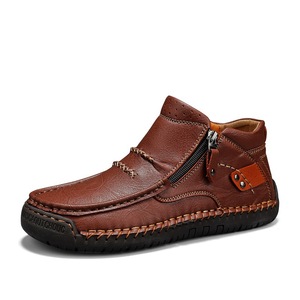 Popolari <span class=keywords><strong>Scarpe</strong></span> da <span class=keywords><strong>Uomo</strong></span> di <span class=keywords><strong>Grandi</strong></span> Dimensioni, <span class=keywords><strong>Scarpe</strong></span> Casual in Pelle per Esterno, Stivali alla Moda a Metà Polpaccio, Stivaletti Morbidi Autunno-Inverno - Product Image 6