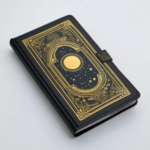 Carnet A5 en similicuir avec logo doré, pages lignées à pois, planificateur promotionnel personnalisé imprimé - Product Image 5